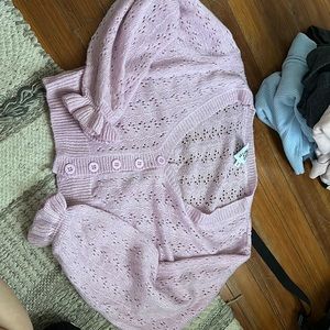 Women’s Pink Cropped Button Down Cardigan